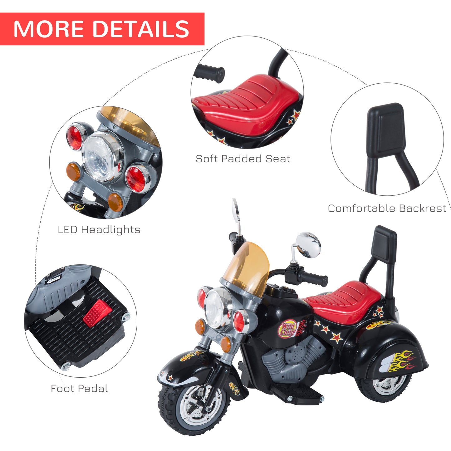 Kids Ride On Toy Car Motorbike Electric Scooter 6V Battery Operated