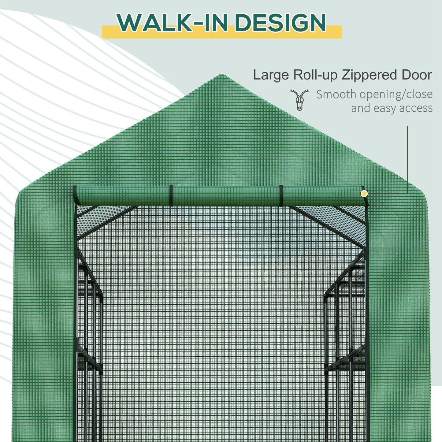 Walk-in Greenhouse with 4 Tier 24 Shelves