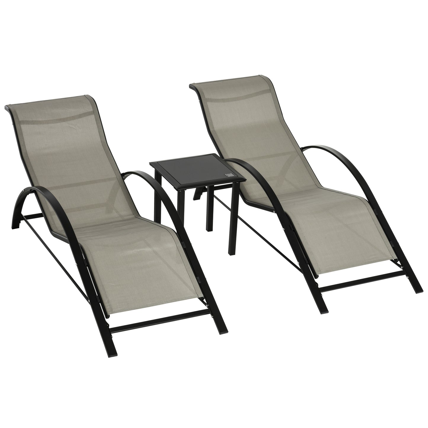 3 Pieces Sun Lounger Chair Set