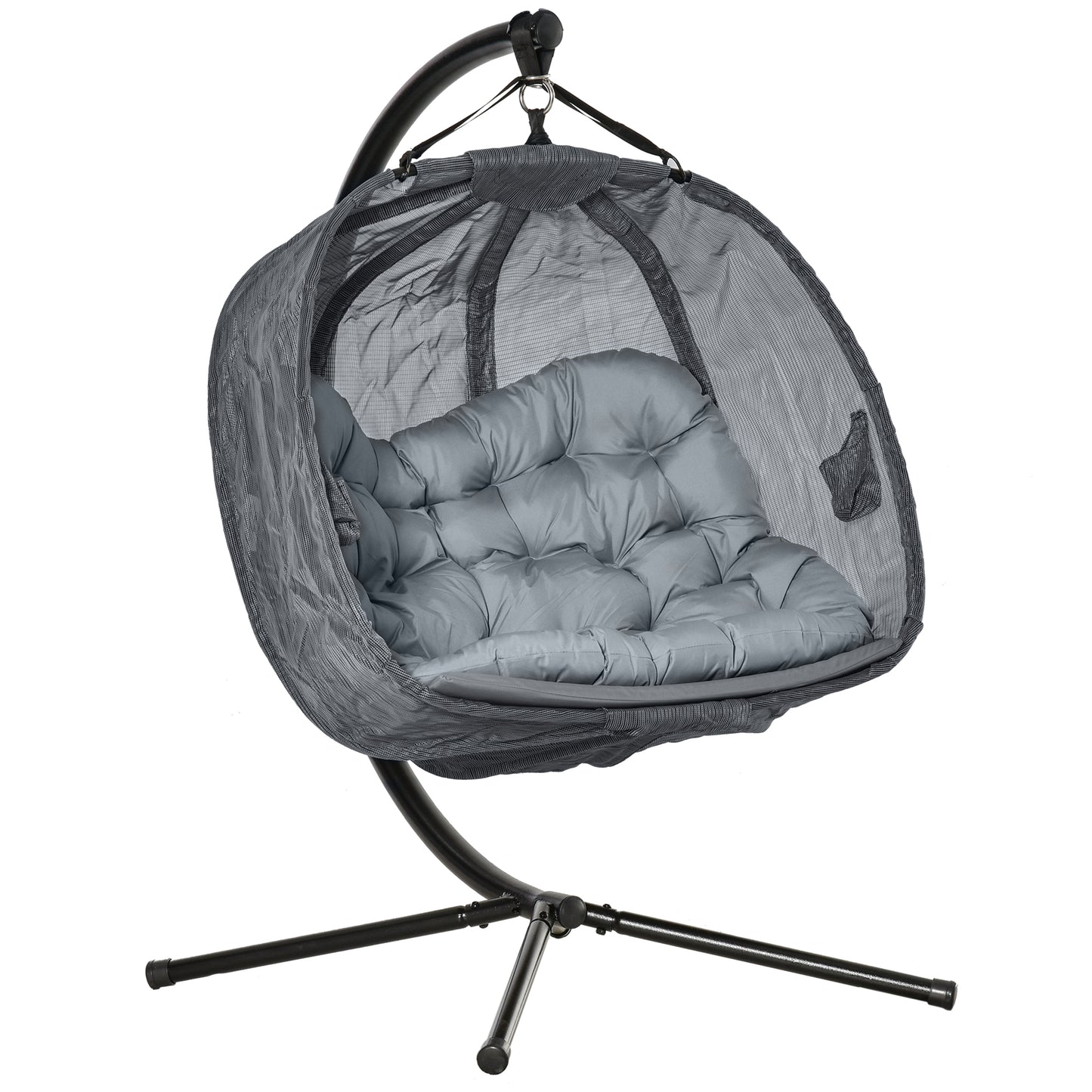 Double Hanging Egg Chair 2 Seaters Texteline Swing Hammock Chair