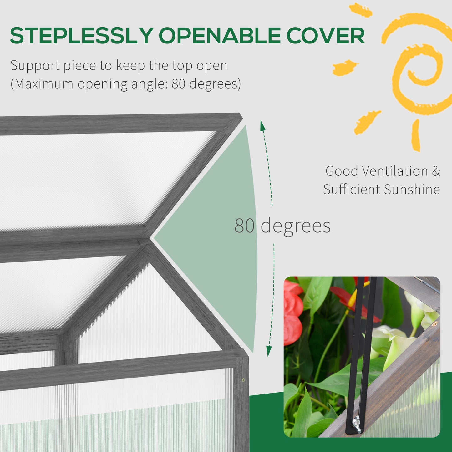 Wooden Cold Frame Garden Polycarbonate Greenhouse