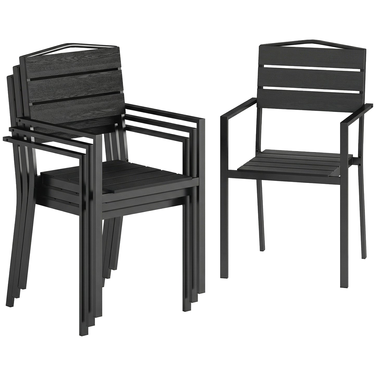 Stackable Garden Chairs Set of 4