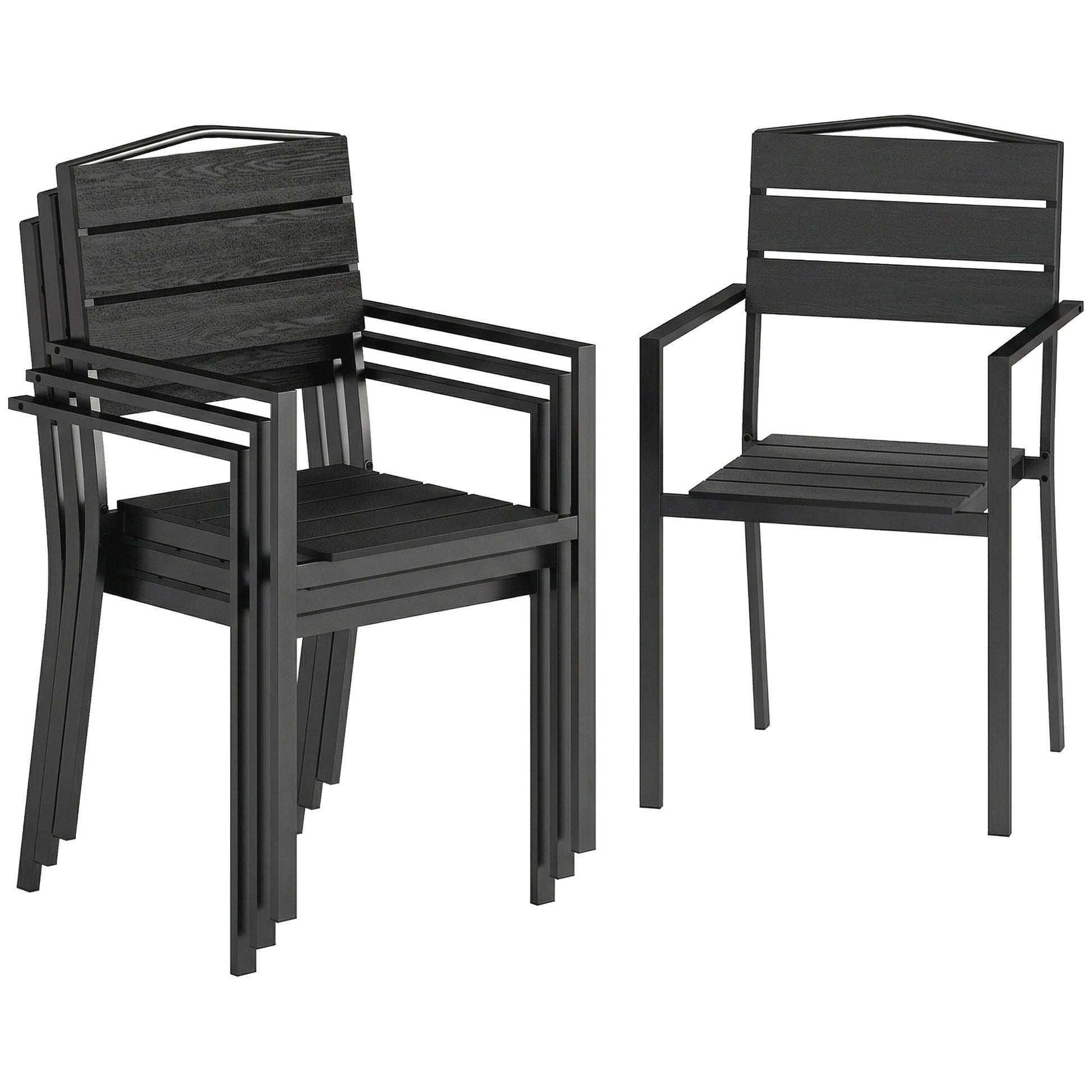 Stackable Garden Chairs Set of 4