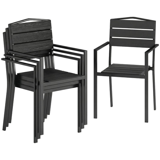 Stackable Garden Chairs Set of 4