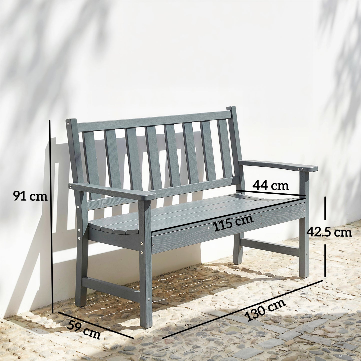 2 Seater Plastic Garden Bench