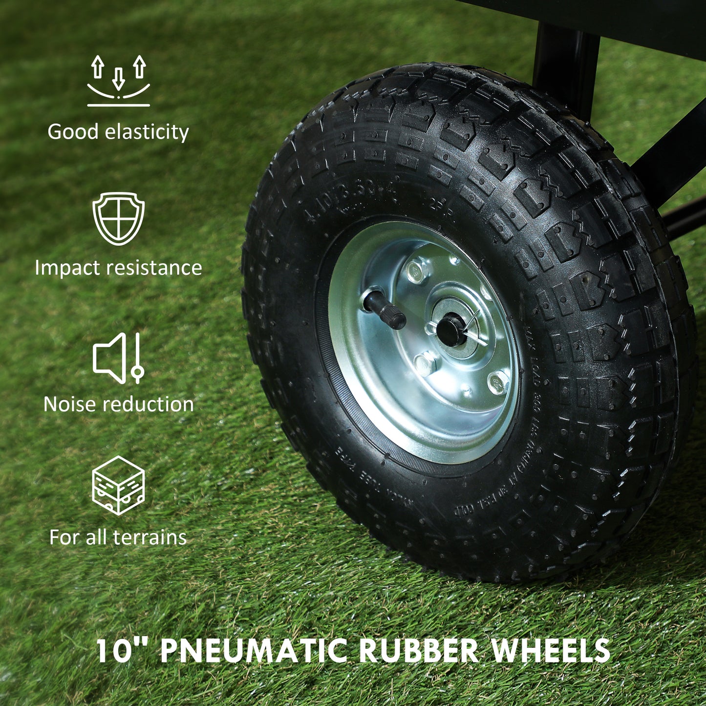 114L Steel Frame Garden Cart Trolley