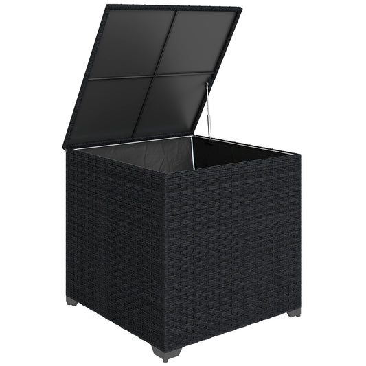 253L Garden Storage Box, Rattan Deck Box with Zipped Liner