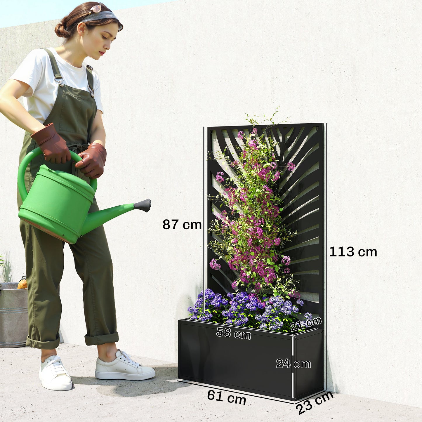 Metal Garden Bed for Garden with Trellis