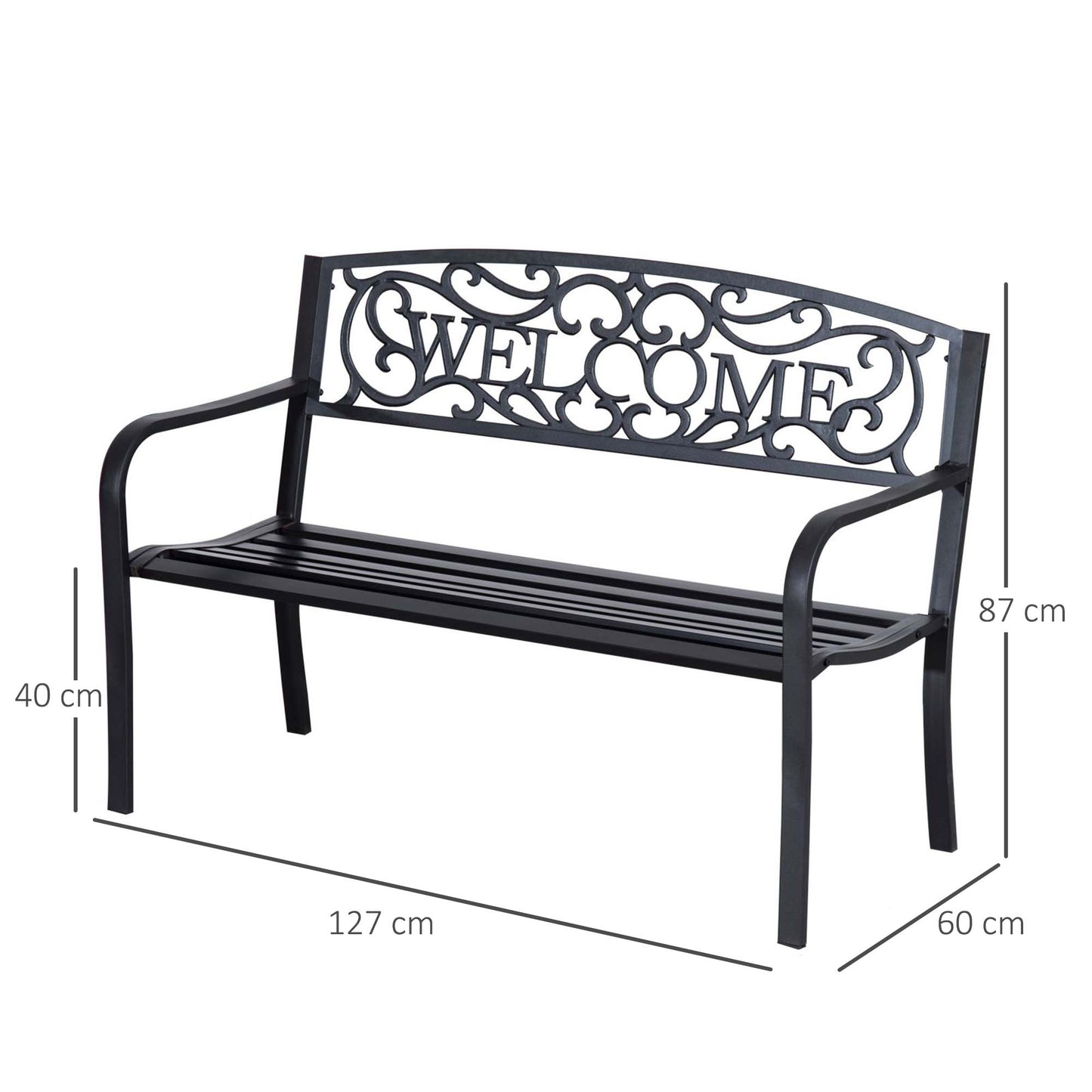 126Lx60Wx85H cm Steel Bench