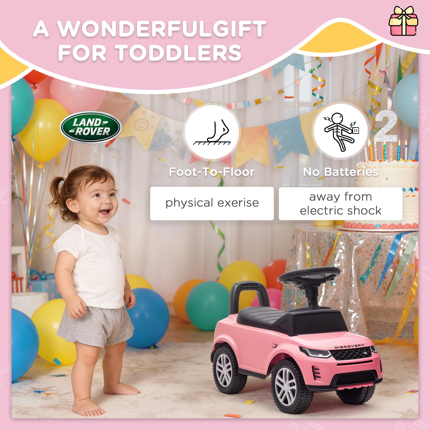 Land Rover Licensed Toddler Ride on Car with Horn, Engine Sounds