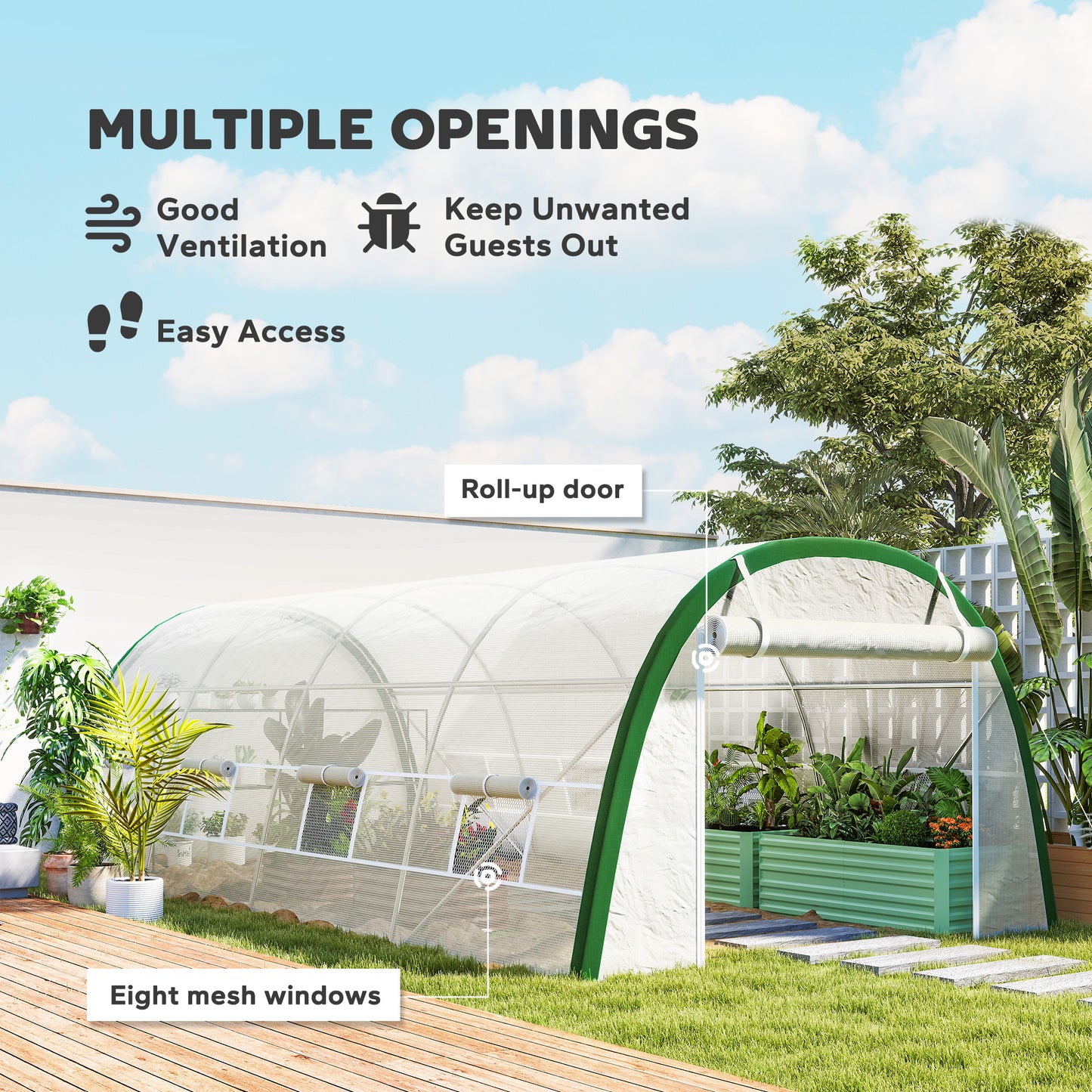 Walk-in Polytunnel Greenhouse Tunnel Warm House Tent