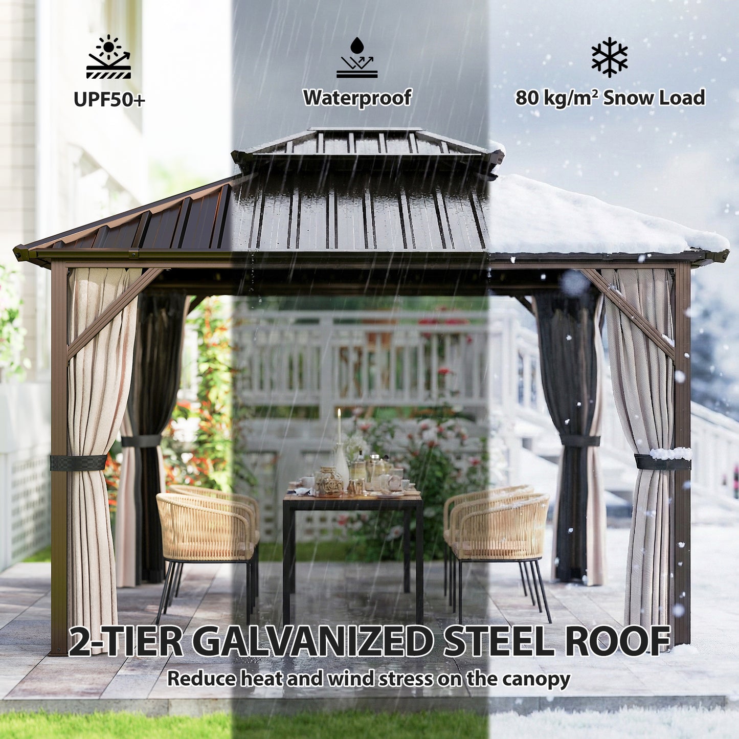 3x3.6 m Hardtop Gazebo Canopy