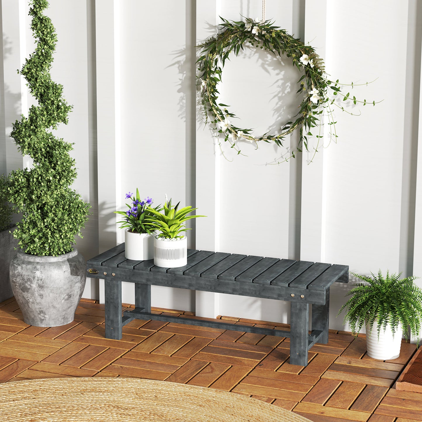 2-Seater Garden Wooden Bench