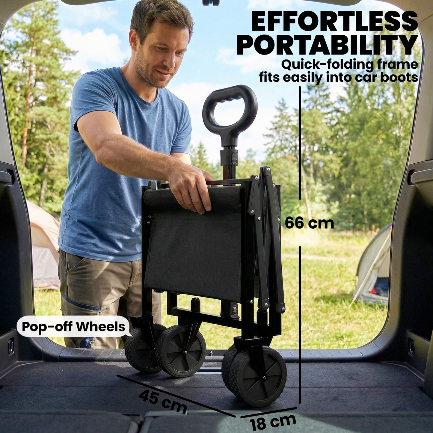 60L Foldable Festival Trolley on Wheels