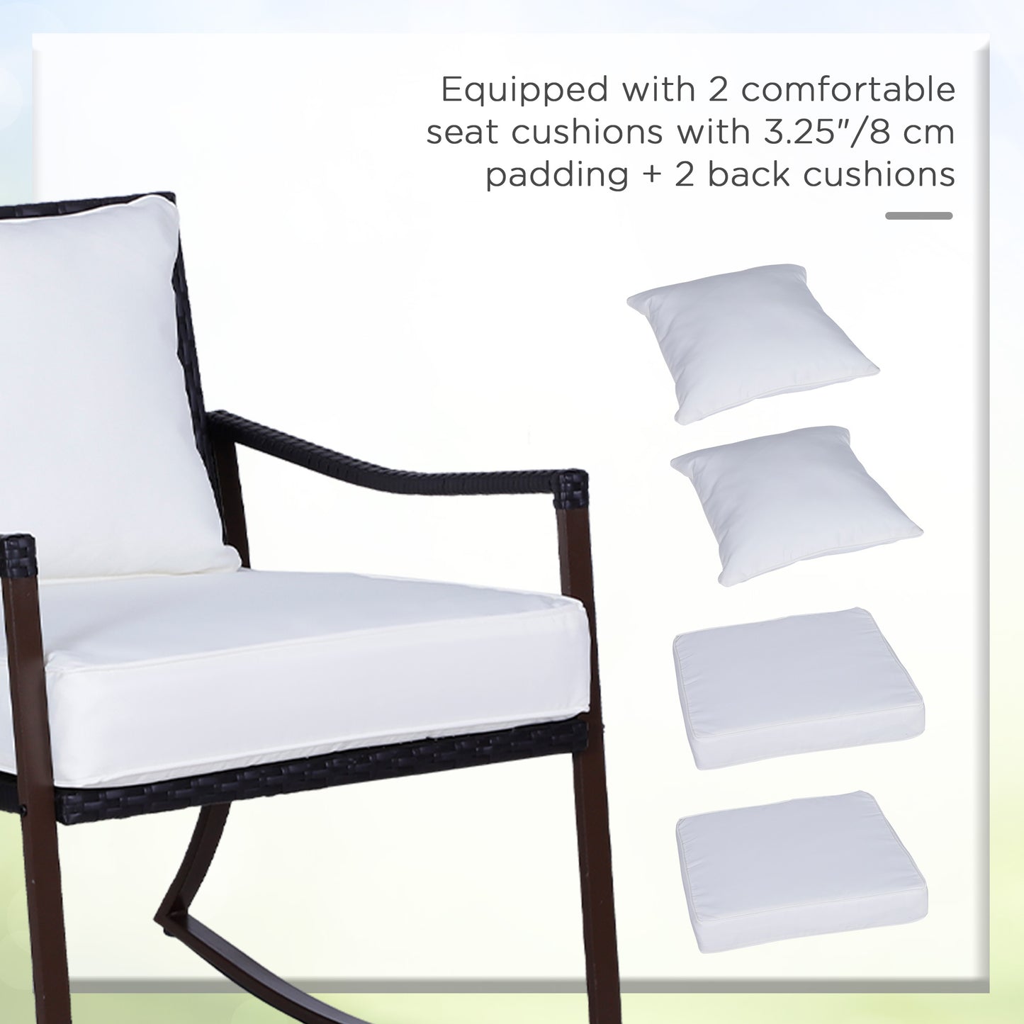 Rattan Bistro Set, 3 Pieces Wicker Garden Furniture Set