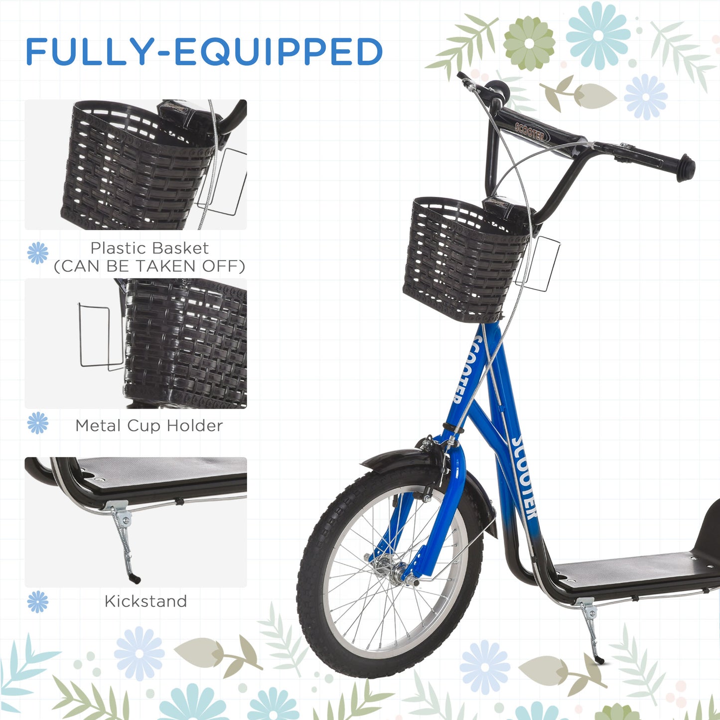 Kids Scooter, Kick Stunt Scooter with Adjustable Handlebar