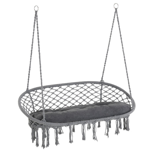 Two-Seater Boho Macrame Hammock Swing
