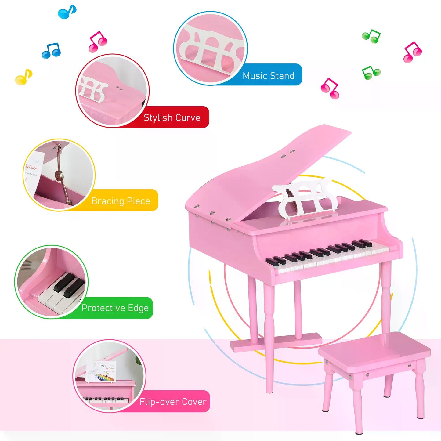 30 Keys Mini Kids Piano for Child with Music Stand