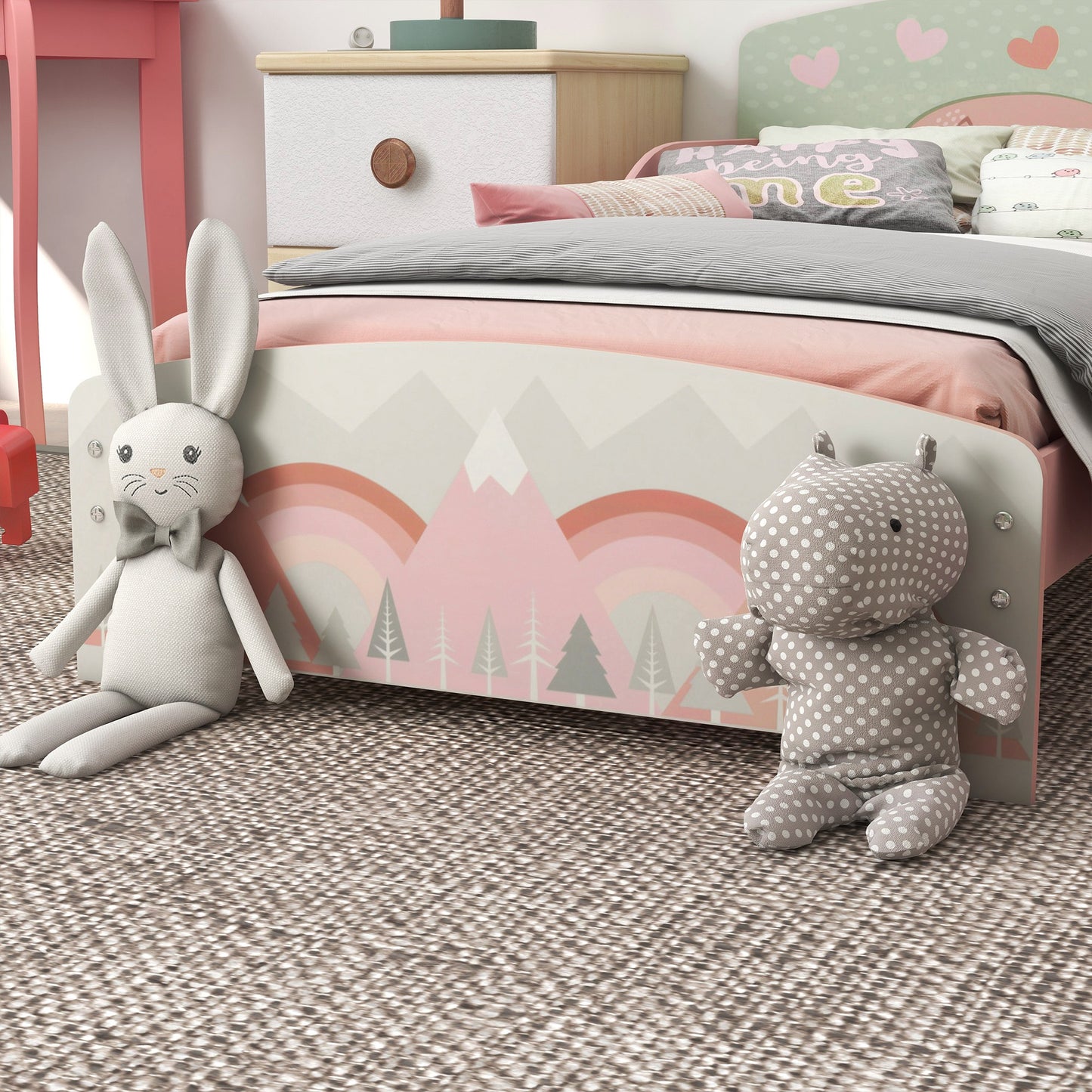Toddler Bed Frame, Kids Bedroom Furniture for Ages 3-6 Years