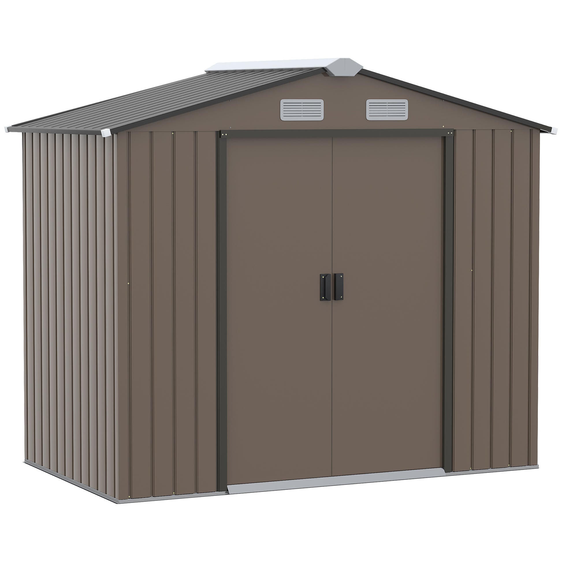 7 x 4ft Metal Garden Shed, Outdoor Storage Tool House (1)
