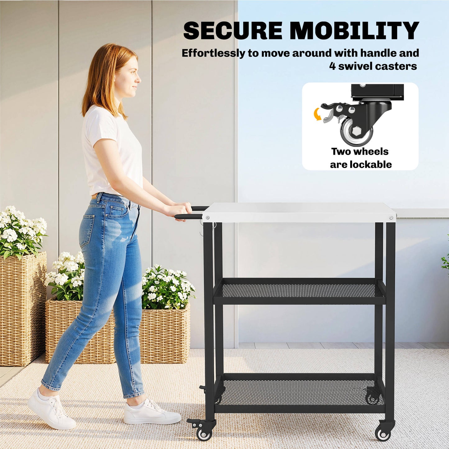 Outdoor Grill Cart with Stainless Steel Tabletop (1)