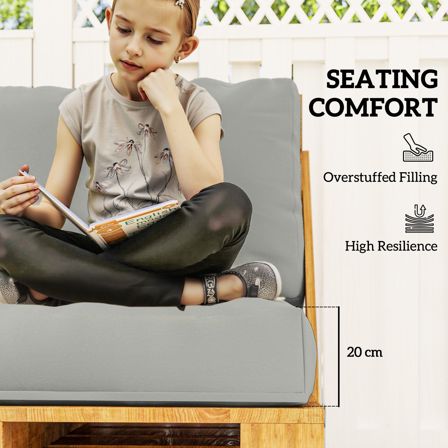 Two Piece Seat Pallet and Back Cushions
