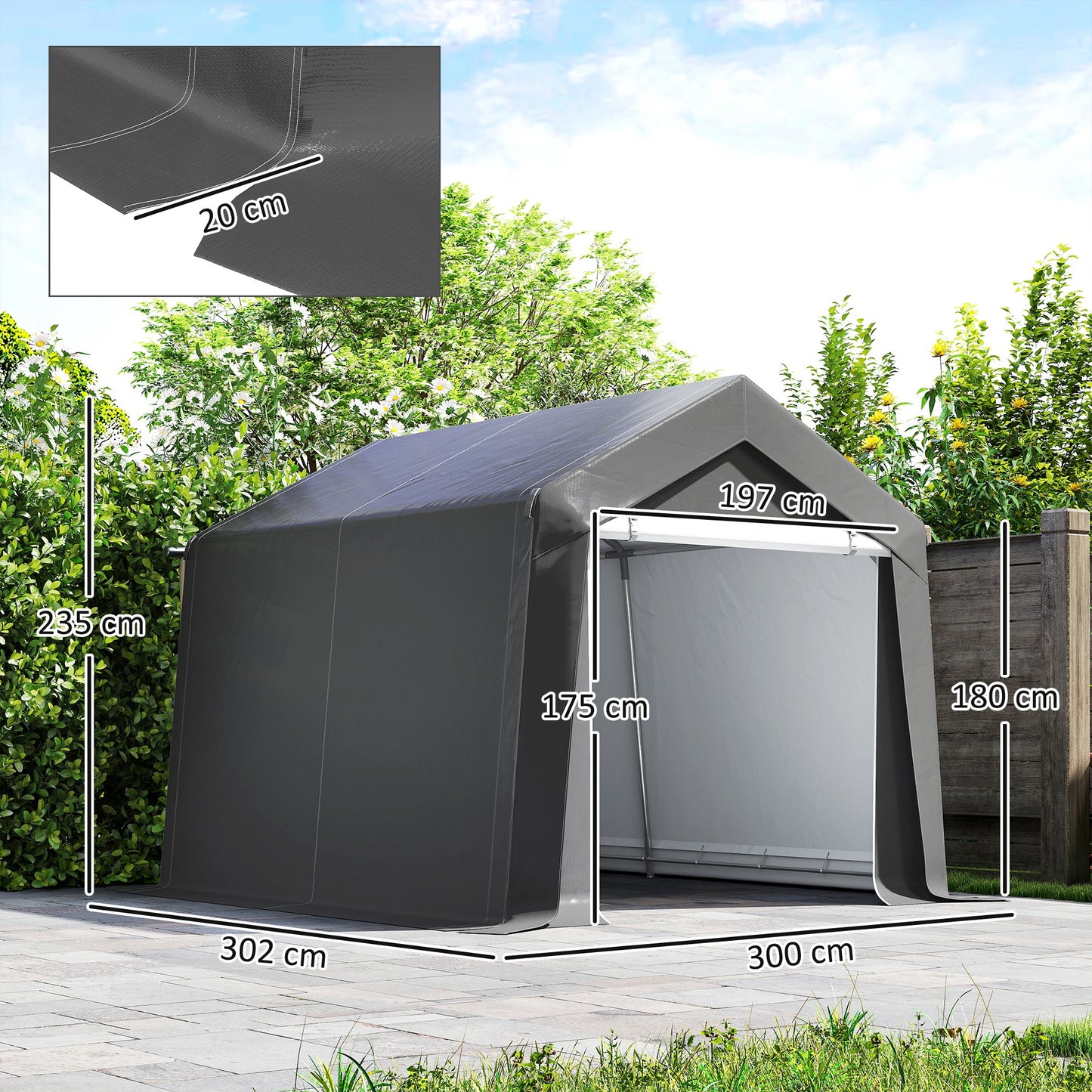 3.6 x 2.1m Portable Outdoor Shed, with Window