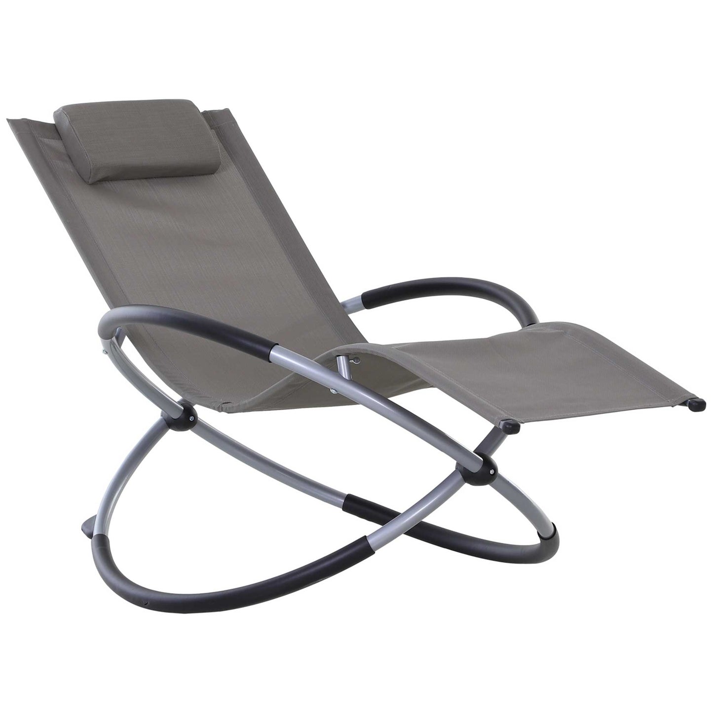 Outdoor Orbital Lounger Zero Gravity Patio Chaise Sun Lounger