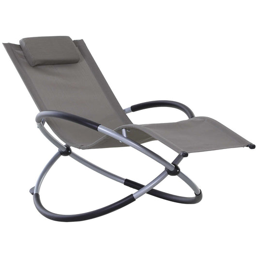 Outdoor Orbital Lounger Zero Gravity Patio Chaise Sun Lounger