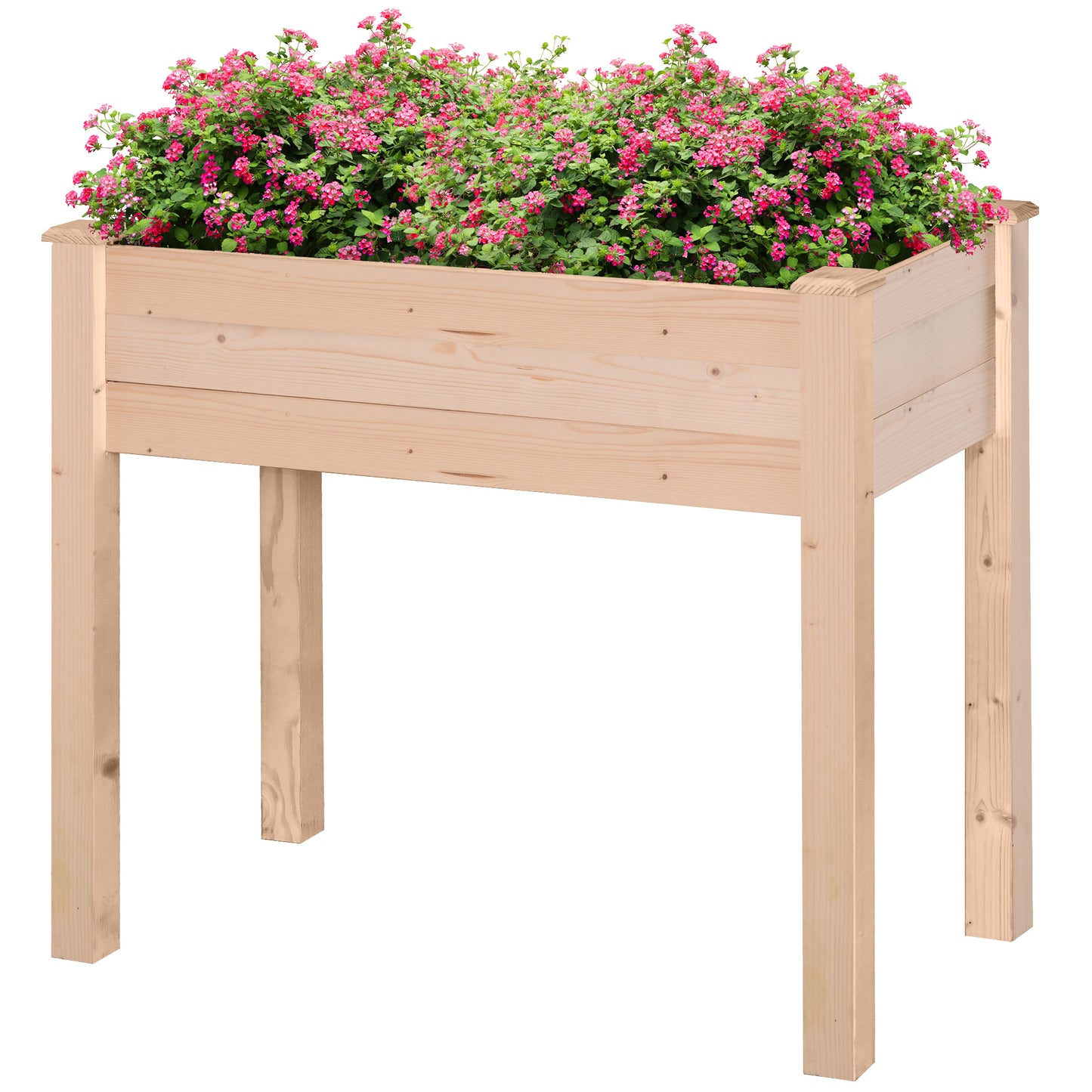 Garden Wooden Planters， Rectangular Raised Bed,Flower Box