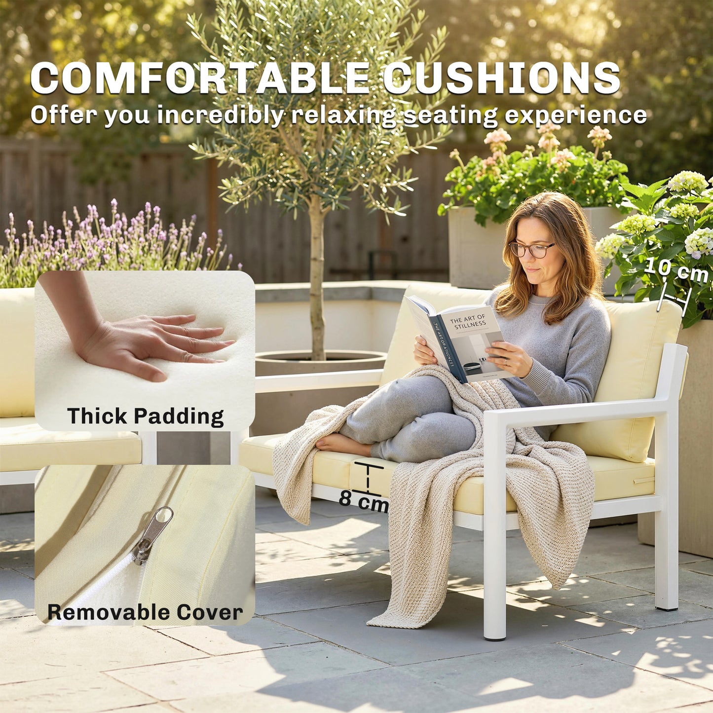 4 Seater Rattan Garden Furniture Set with 2 Armchairs, Loveseat (1)