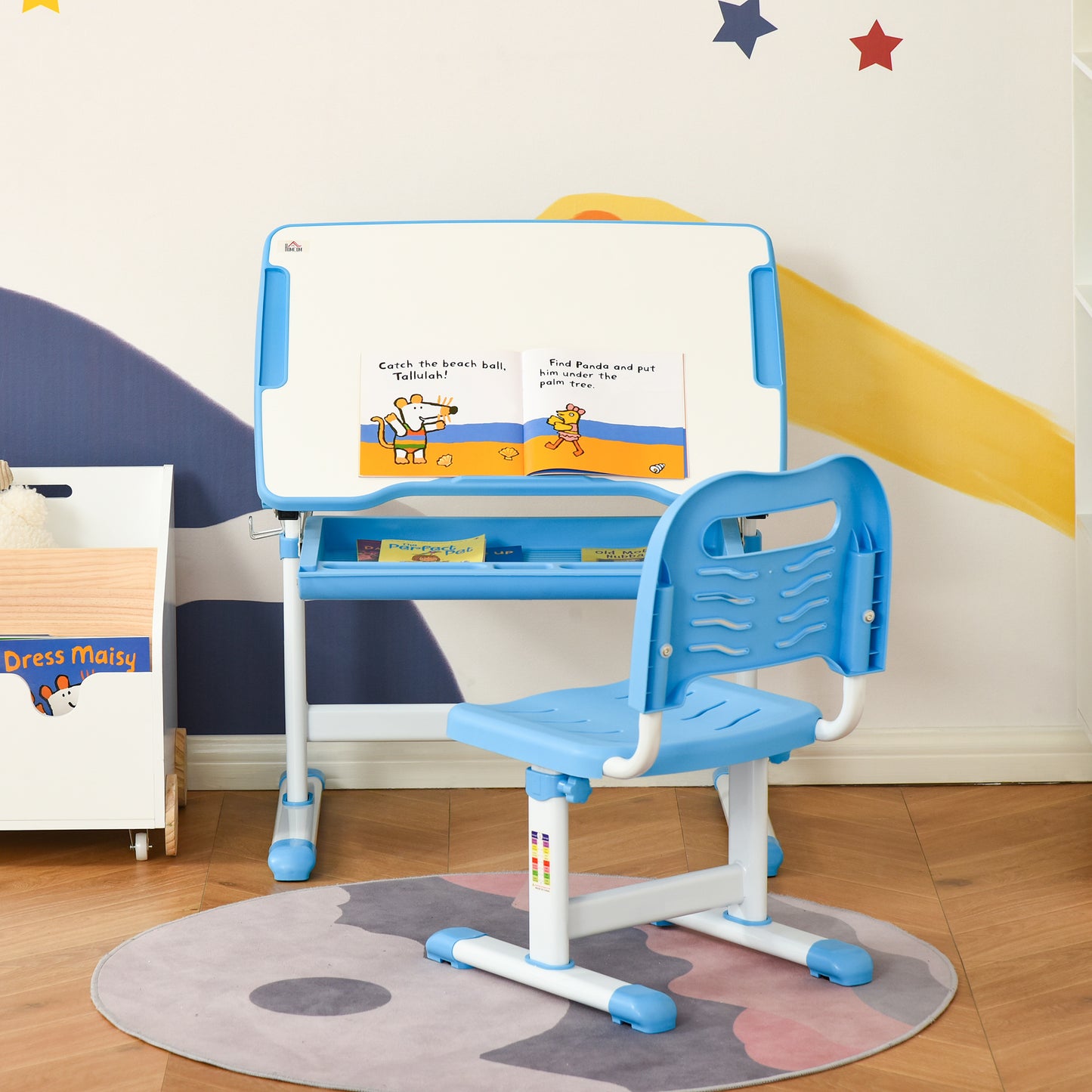 Kids Desk and Chair Set, Height Adjustable Student Writing Desk