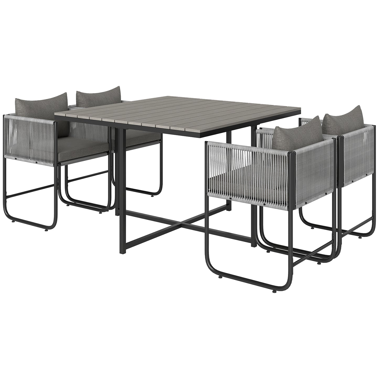4 Seater Rattan Cube Garden Furniture Set