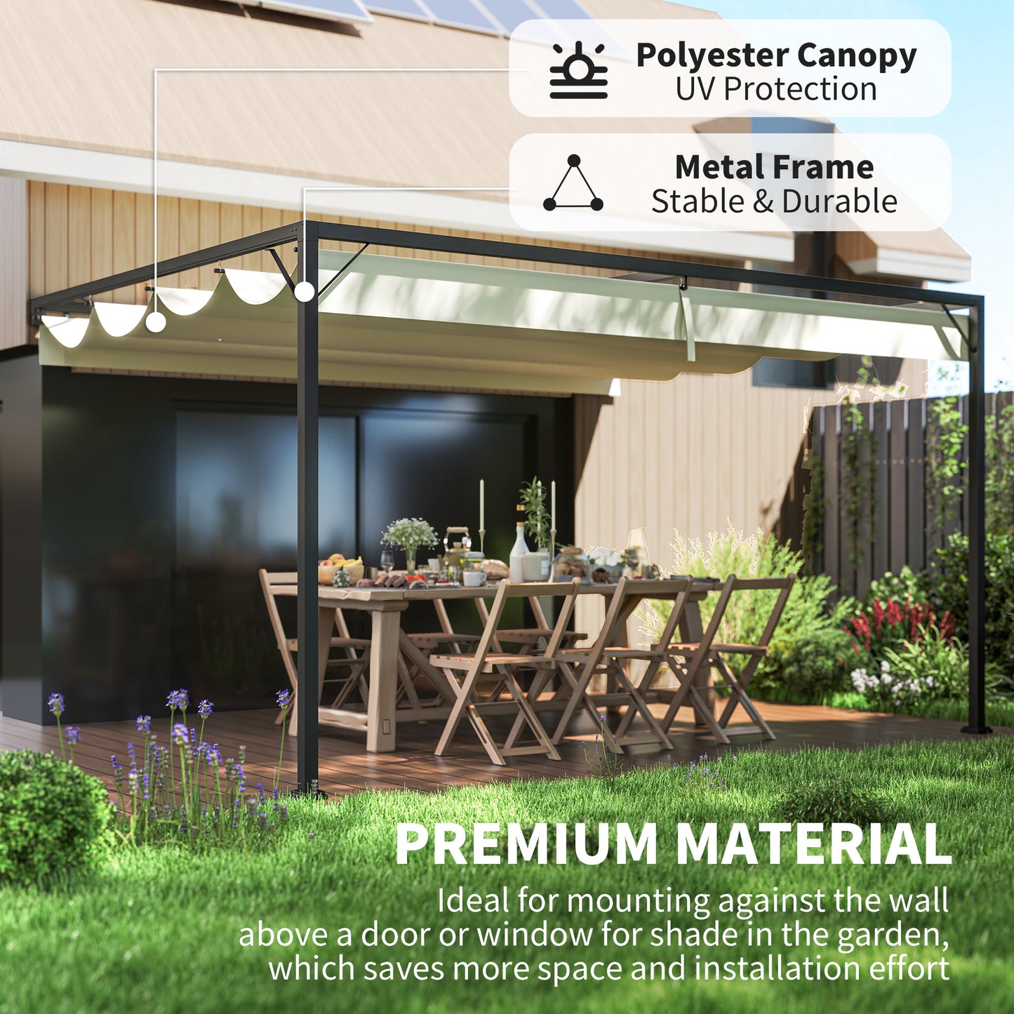 4 x 3 m Pergola, with Sliding Canopy