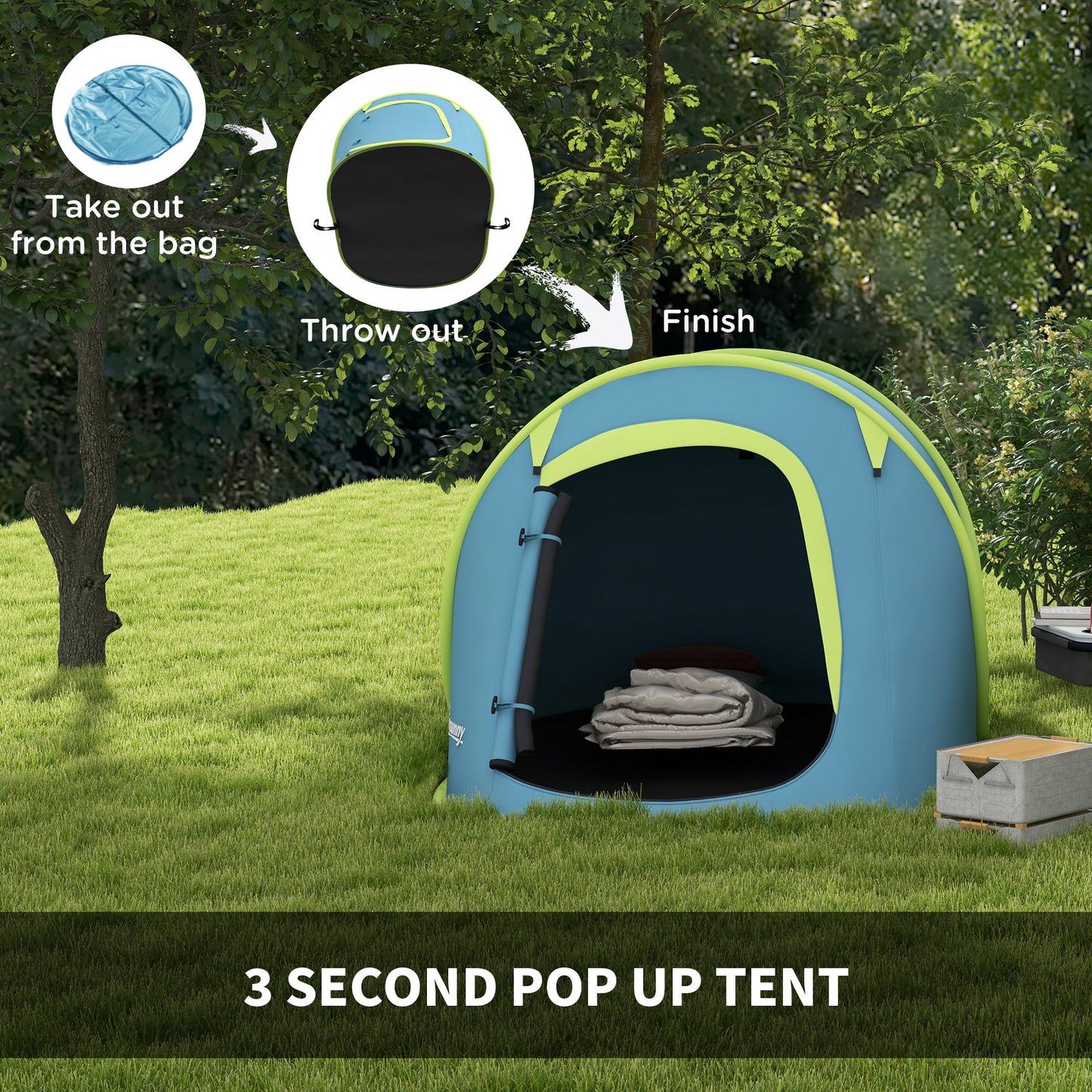 Two-Man Pop-Up Dome Tent, with Accessories