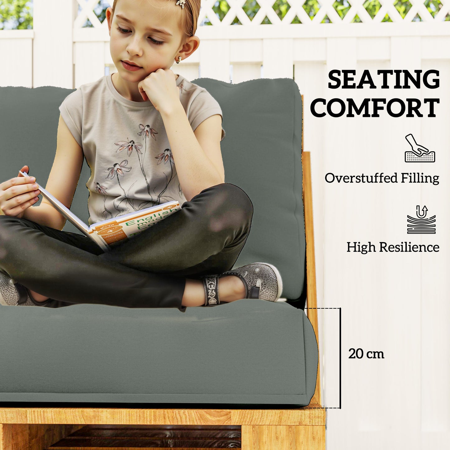 Two Piece Seat Pallet and Back Cushions