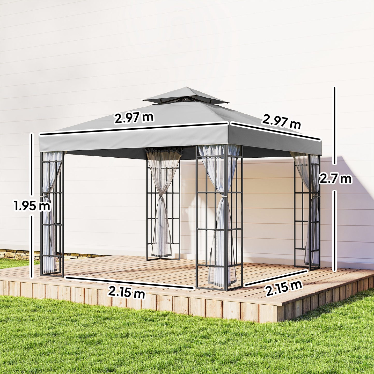 3 x 3(m) Patio Gazebo Canopy Garden Pavilion Tent Shelter (2)