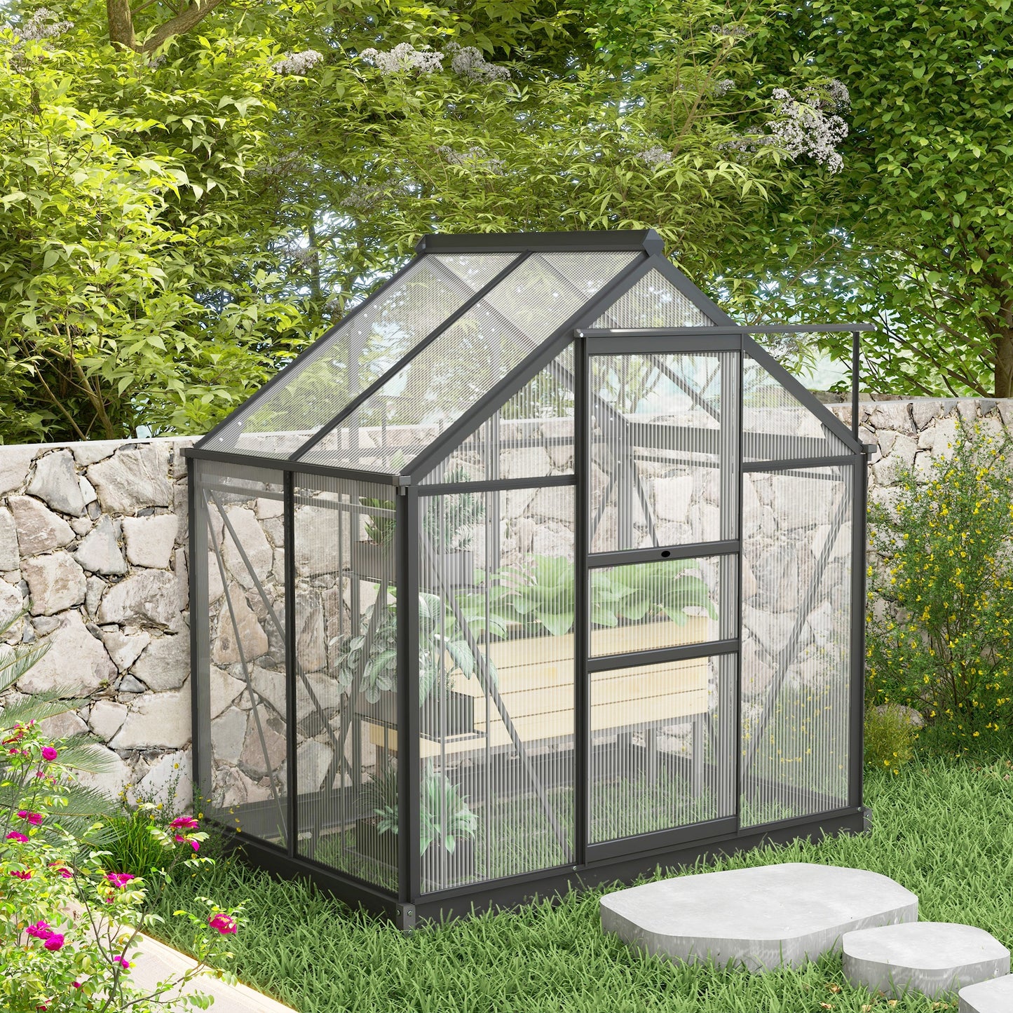 6 x 4ft Polycarbonate Greenhouse (1)