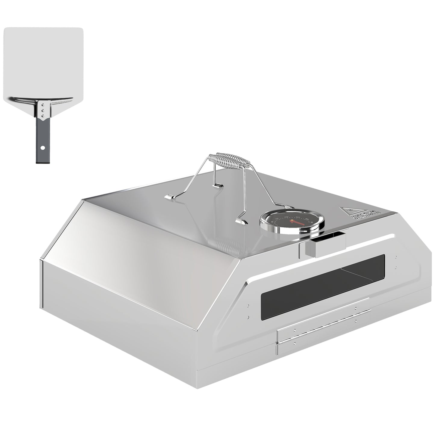 8 in Portable Stainless Steel BBQ Grill Top Pizza Oven