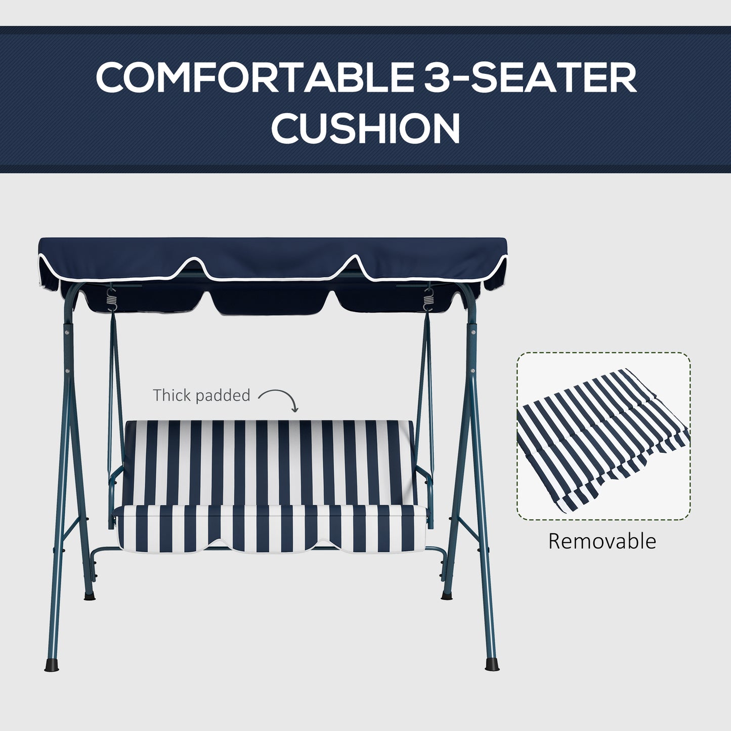 3 Seater Garden Swing Chair