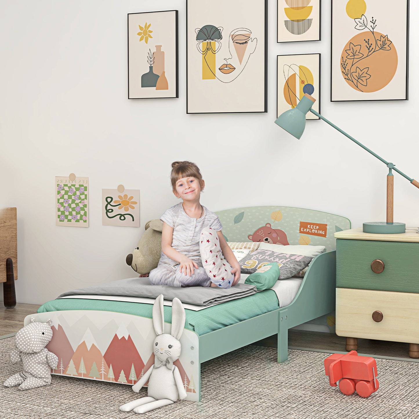 Toddler Bed Frame, Kids Bedroom Furniture for Ages 3-6 Years