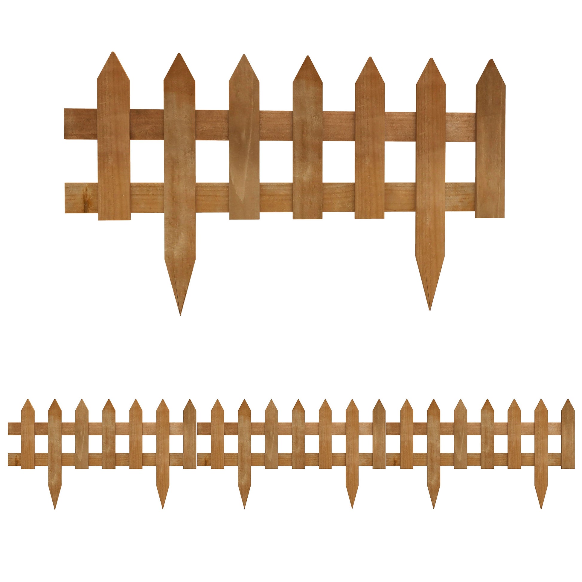Pack of 12 Wooden Border Fences