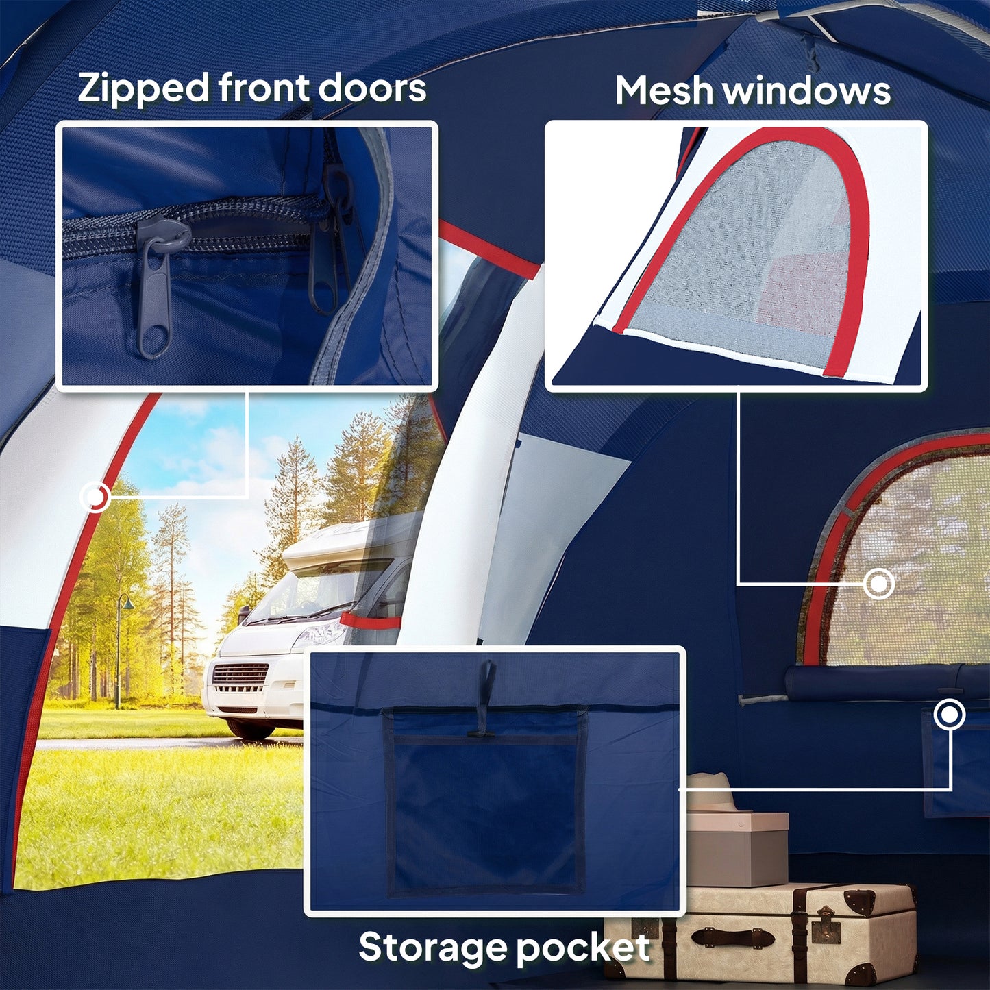 5-6 Man Camping Tent, Tunnel Tent (1)