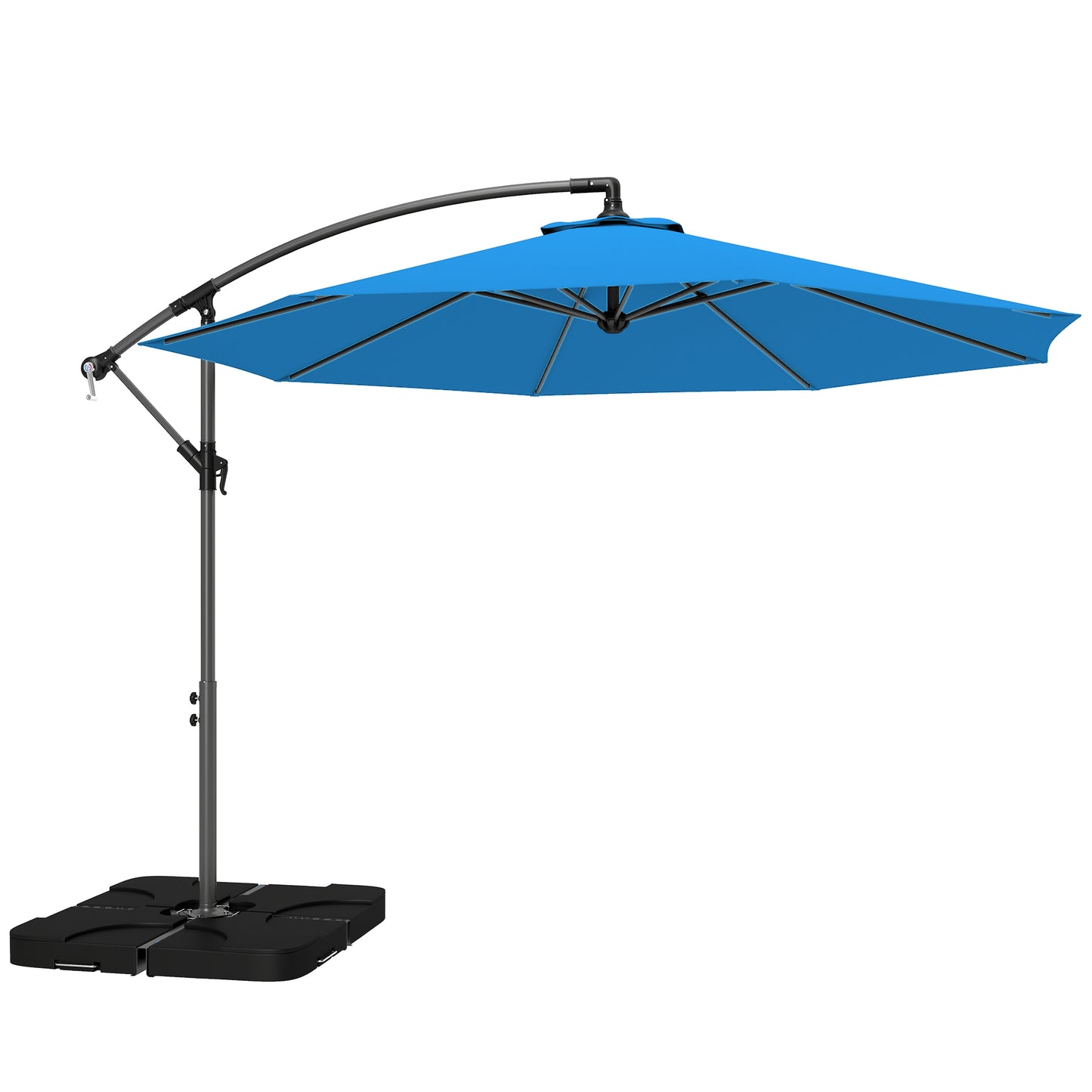 3m Overhanging Parasol, with Base, Weights and Cover