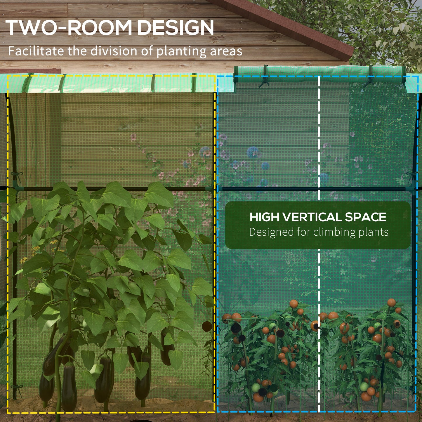 Tomato Greenhouse, Garden Growhouse with 2 Roll-up Doors