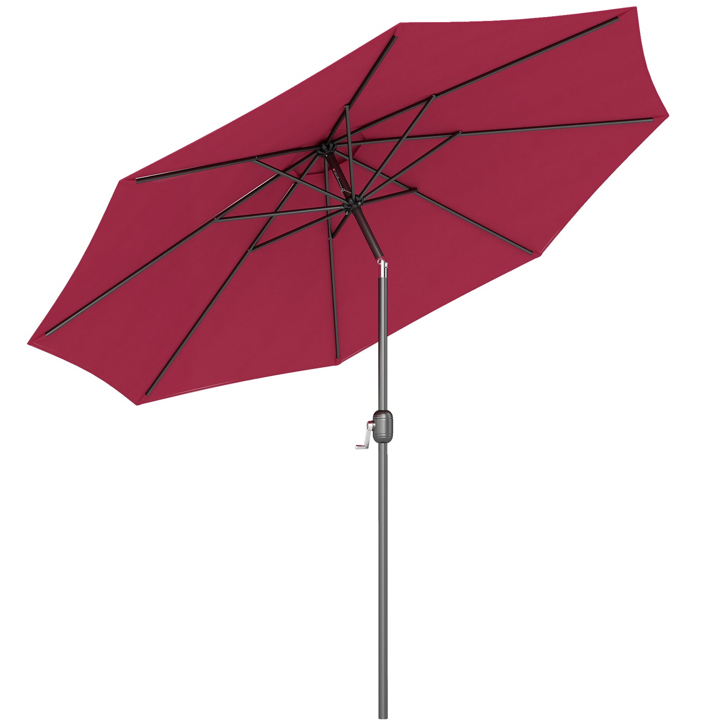 3(m) Tilting Parasol Garden Umbrellas, Outdoor Sun Shade with 8 Ribs
