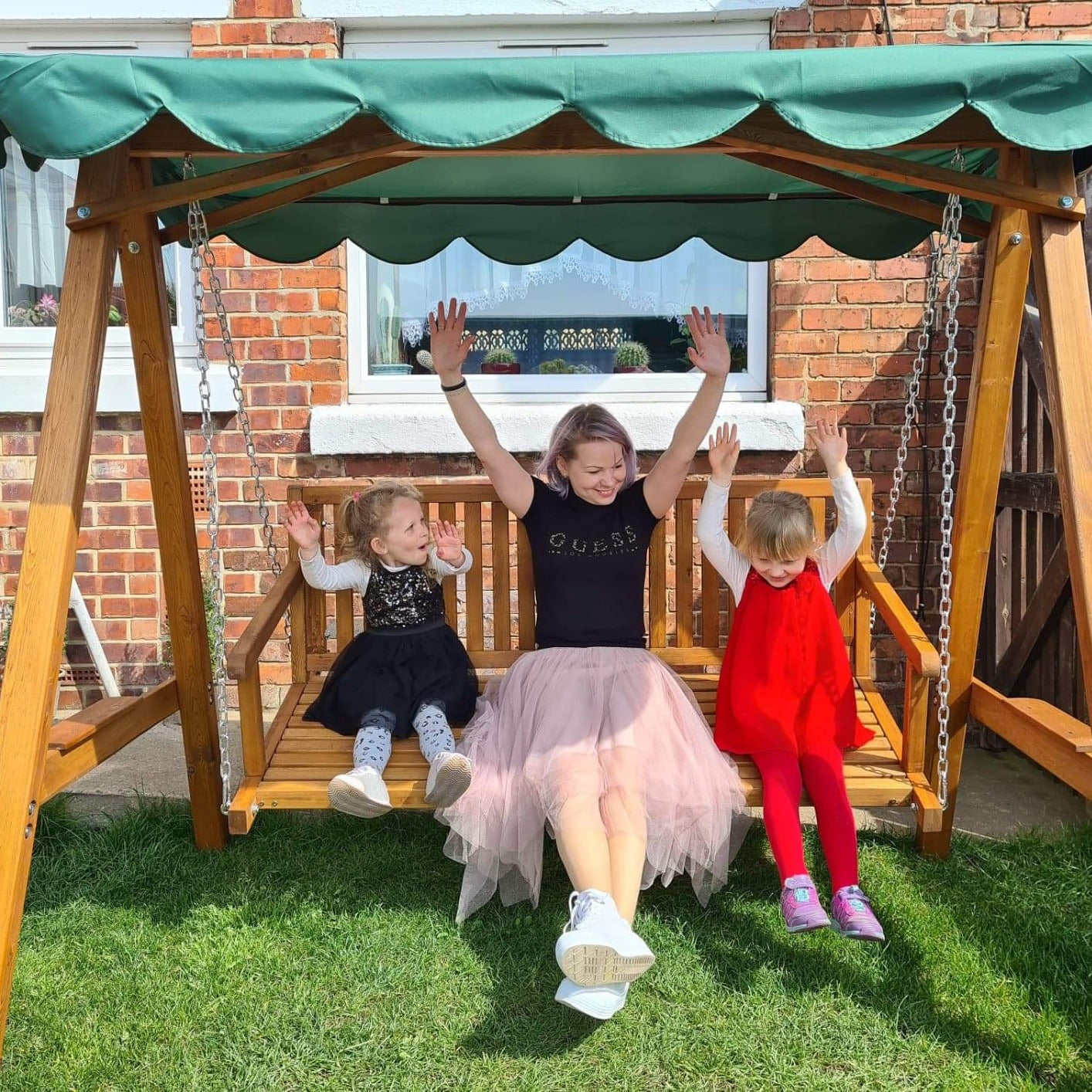 3-Seater Pinewood Swing Chair