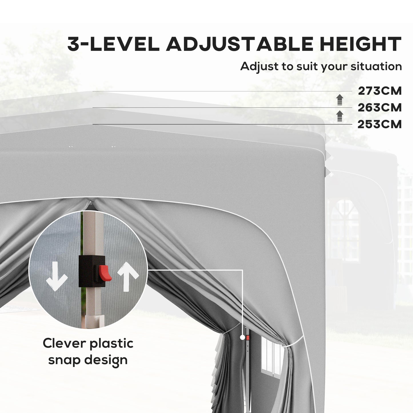 3 x 3m Pop-Up Gazebo Shelter, with Accessories