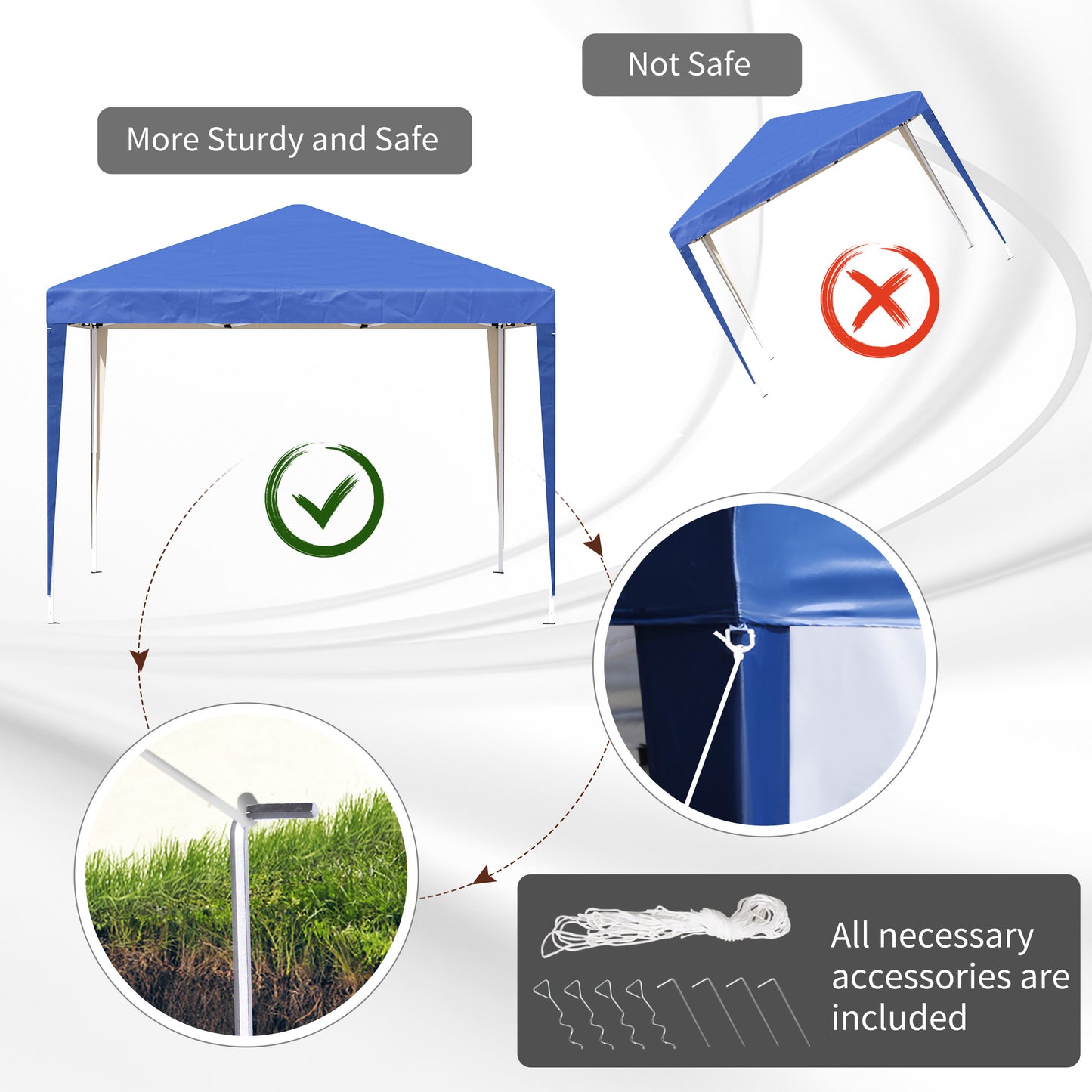 3 x 3M Garden Pop Up Gazebo Height Adjustable Marquee Party Tent