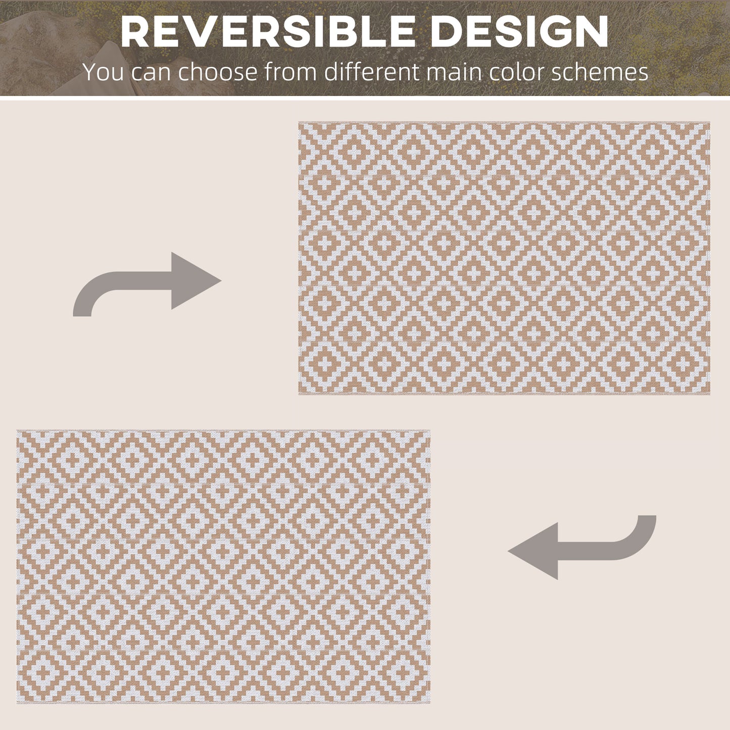 Reversible Outdoor RV Rug, Patio Floor Mat